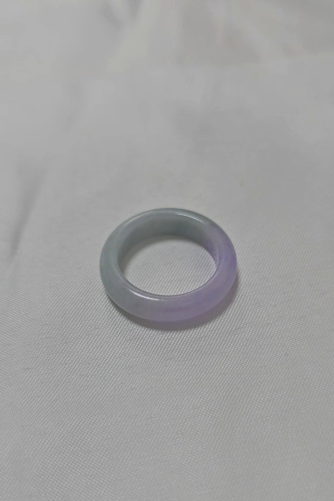 Yuan | Untreated Grade-A Jadeite Ring in Lavender Purple and Pastel Green
