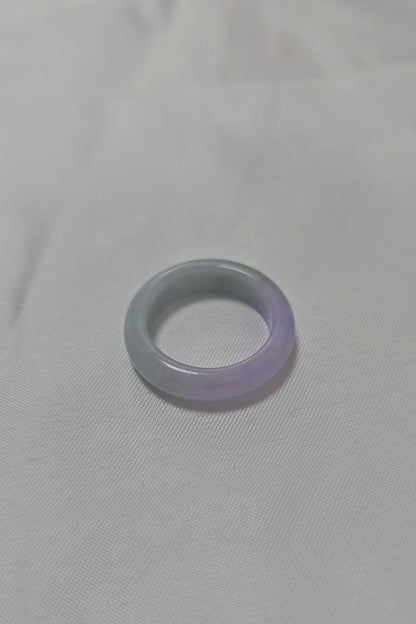 Yuan | Untreated Grade-A Jadeite Ring in Lavender Purple and Pastel Green