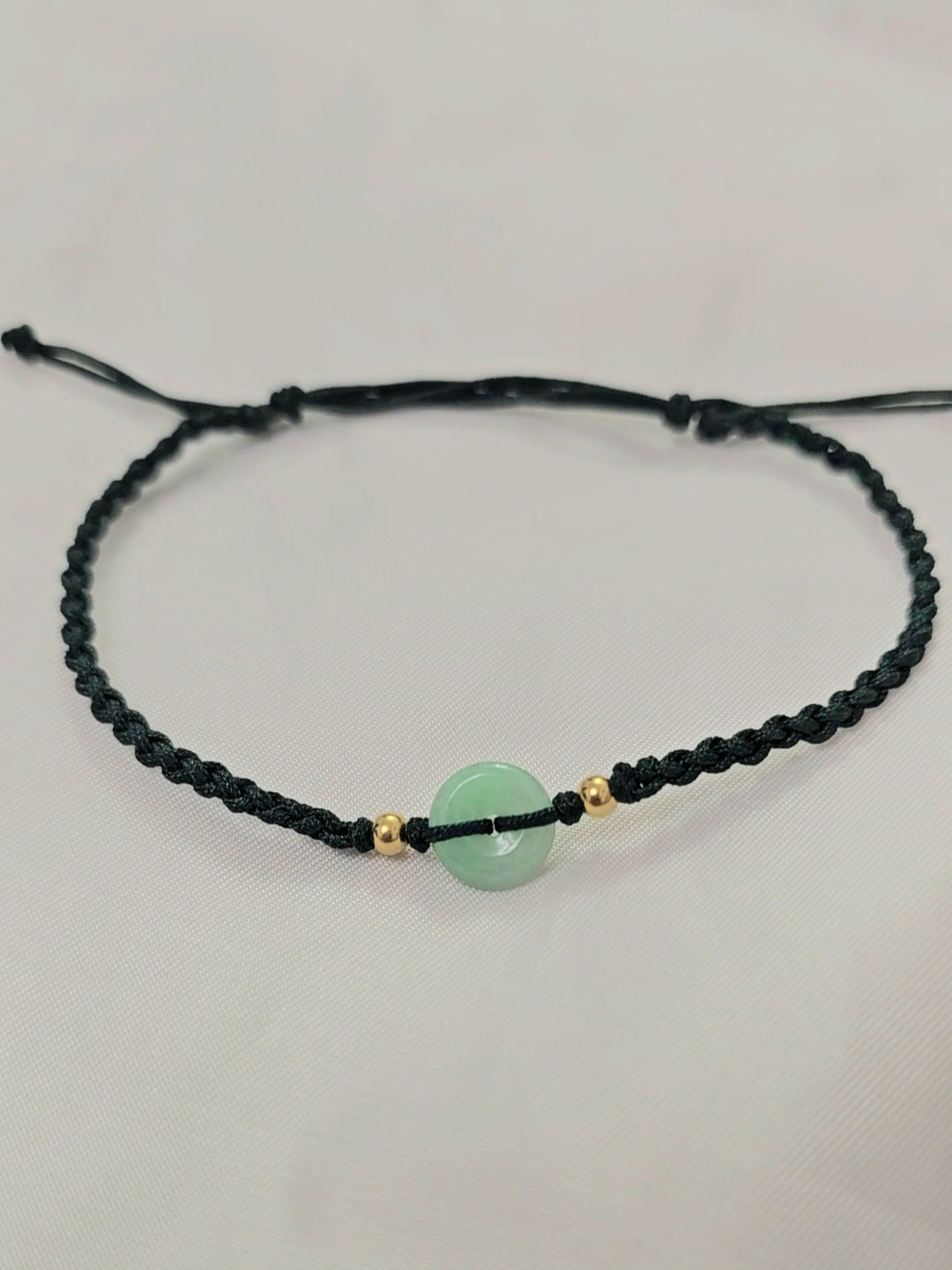 Guardian | Dainty Safekeeping Adjustable 'Ping An' Jadeite Braided Bracelet (9mm)