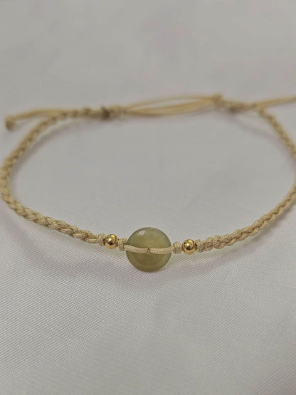 Guardian | Dainty Safekeeping Adjustable 'Ping An' Jadeite Braided Bracelet (9mm)