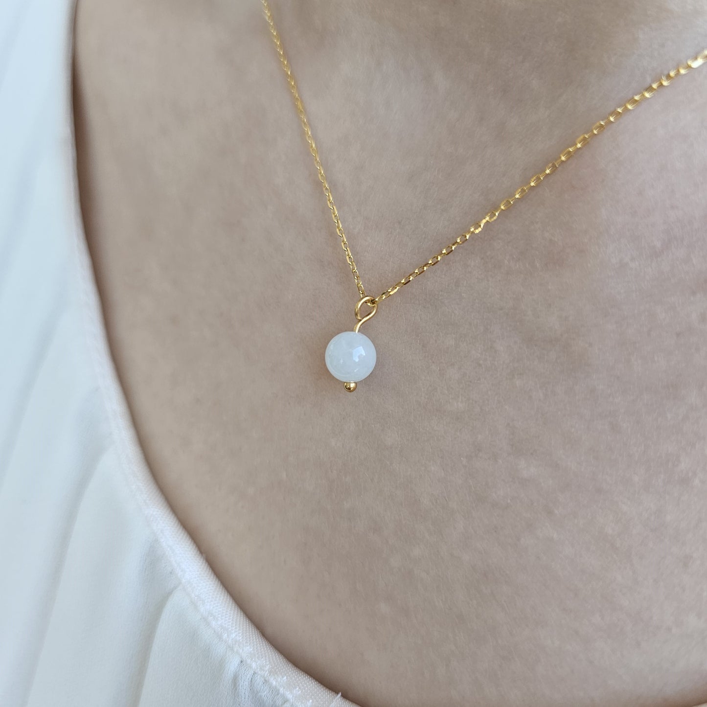 Yuan | Classic Jade Necklace in Milky White