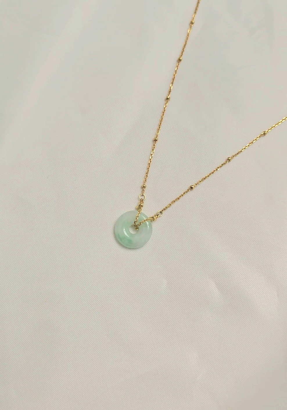 Guardian | Liàn Safekeeping 'Ping An' Jadeite Pendant in Pastel Green (13mm)