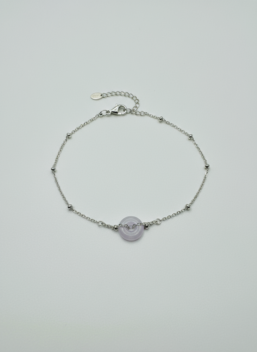 Guardian | Dainty Safekeeping 'Ping An' Jadeite Bracelet in Light Purple