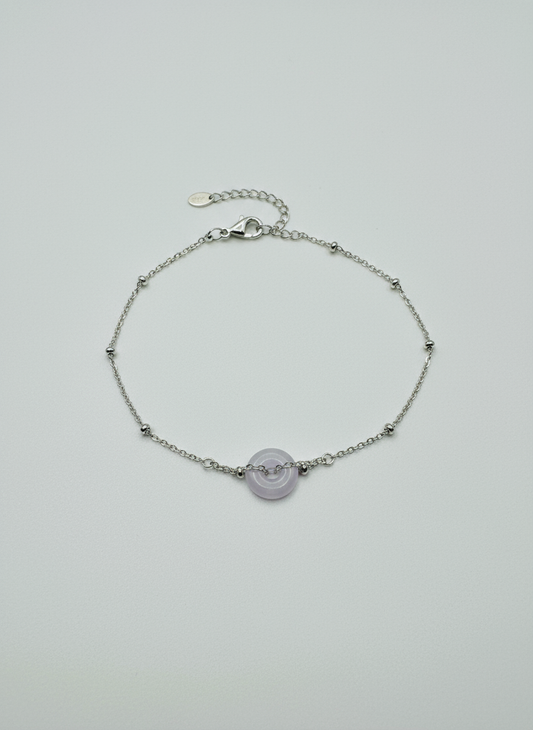 Guardian | Dainty Safekeeping 'Ping An' Jadeite Bracelet in Light Purple