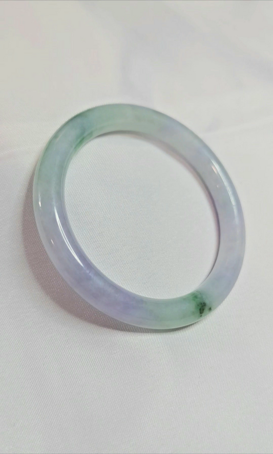 GUARDIAN | JAYDE Natural Grade-A Jadeite Bangle in Pastel Lavender Purple and Green (54mm Round)