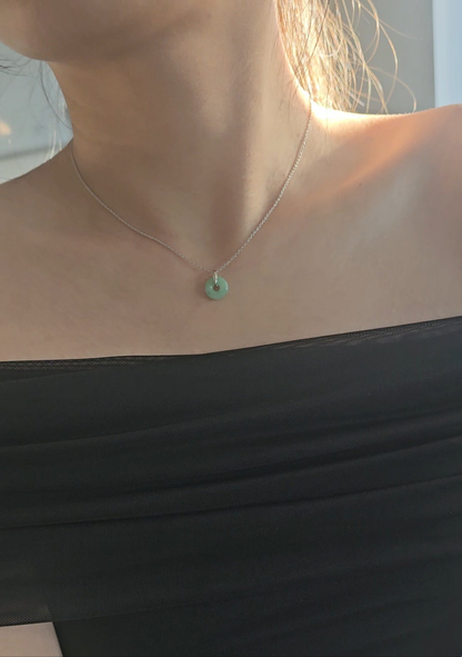Guardian | Dainty Safekeeping 'Ping An' Jadeite Pendant in Pastel Green (10-11mm)