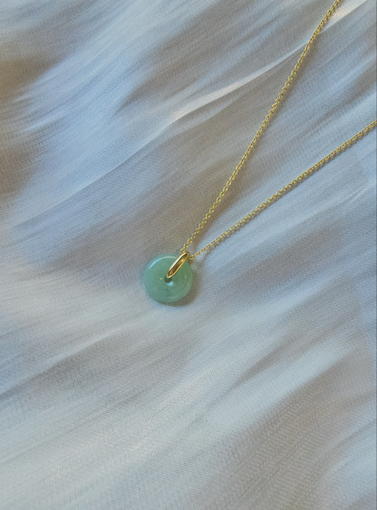 Guardian | Vintage Safekeeping 'Ping An' Jade Pendant in Pastel Green