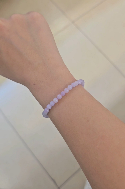Yuan | Jadeite Bead Bracelet in Lavender Purple (4-5mm)
