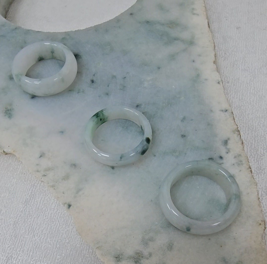 Yuan | Untreated Grade-A Jadeite Ring in Floral Green