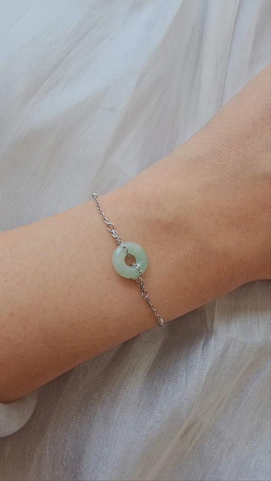 Guardian | Dainty Safekeeping 'Ping An' Jade Bracelet in Pastel Green