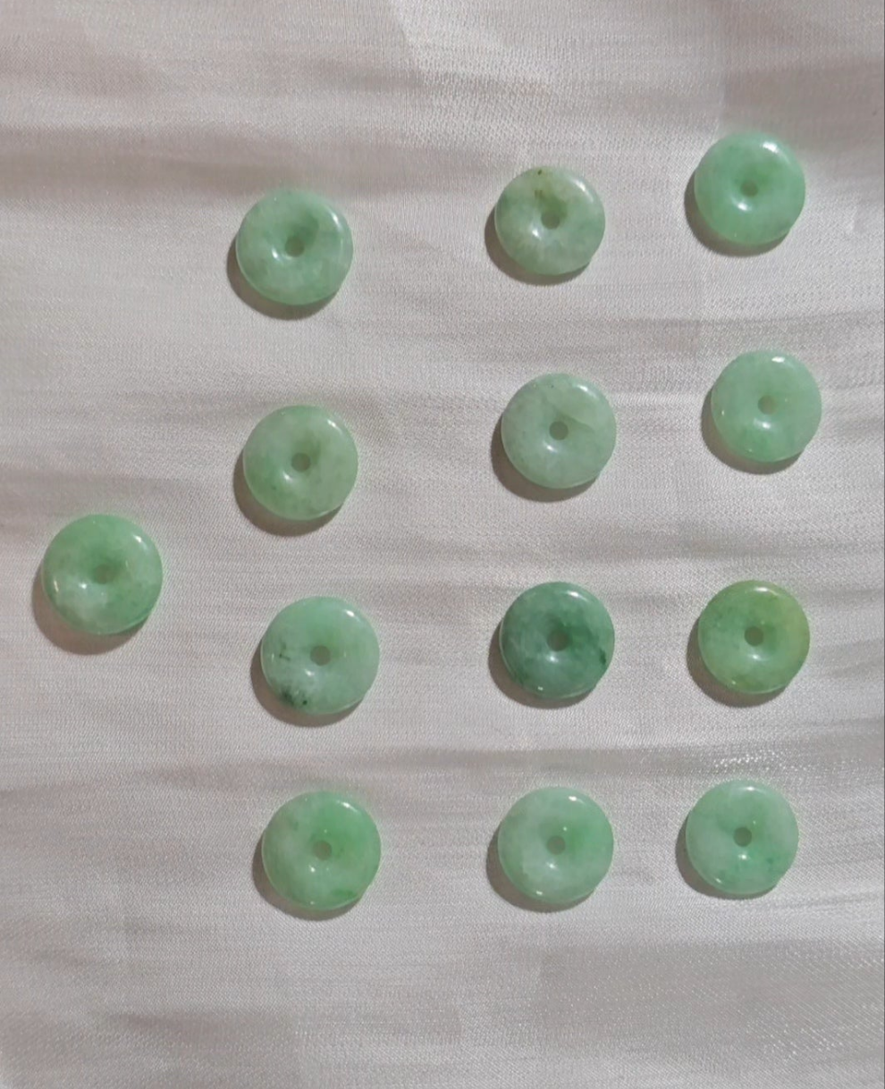 Guardian | Vintage Safekeeping 'Ping An' Jadeite Pendant in Pastel Green (13mm, 18K Gold Vermeil/Solid Gold)
