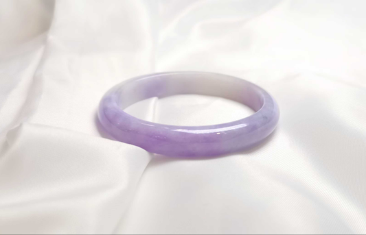 GUARDIAN | JAYDE Natural Grade-A Jadeite Bangle in Dark Lavender Purple (58mm Half Round)