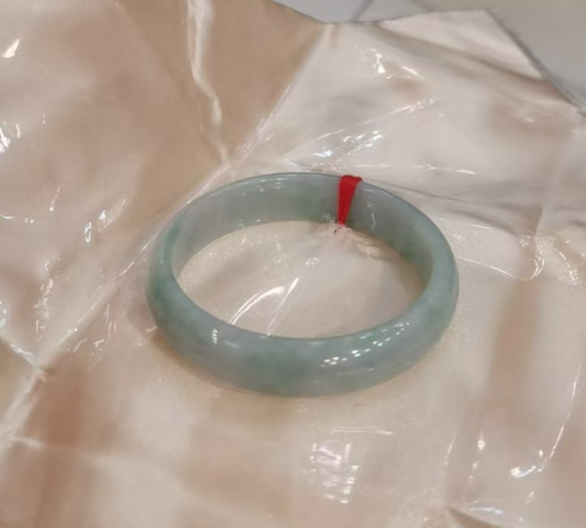 (Custom) GUARDIAN | JAYDE Natural Grade-A Jadeite Bangle in Pastel Green (51mm Half Round)