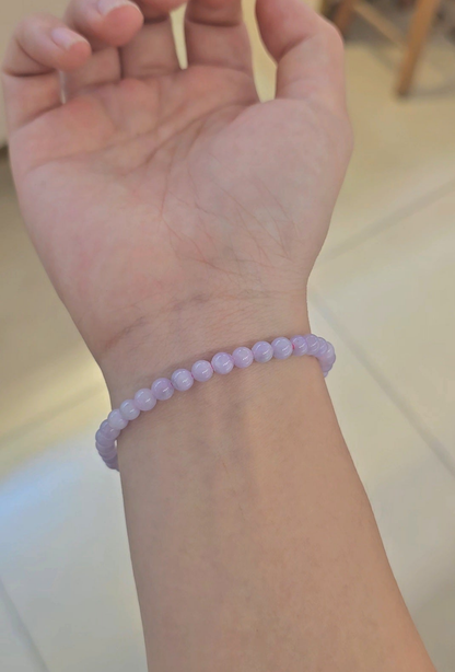 Yuan | Jadeite Bead Bracelet in Lavender Purple (4-5mm)