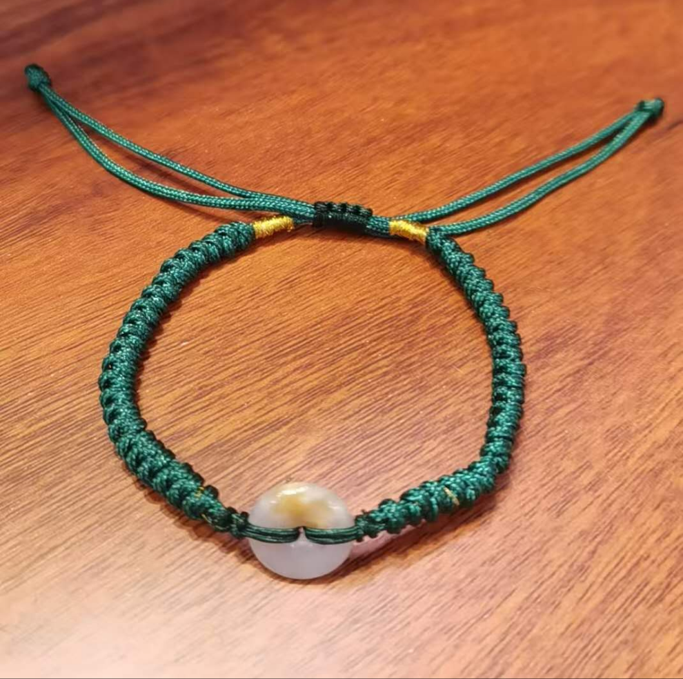 Guardian | Dainty Safekeeping Adjustable 'Ping An' Jadeite Braided Bracelet