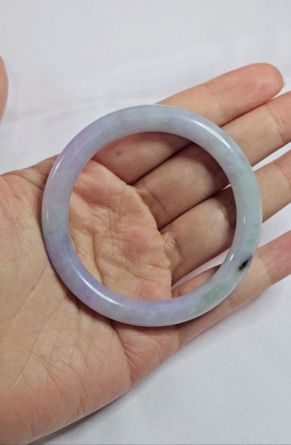 GUARDIAN | JAYDE Natural Grade-A Jadeite Bangle in Pastel Lavender Purple and Pastel Green (51.8mm Round)