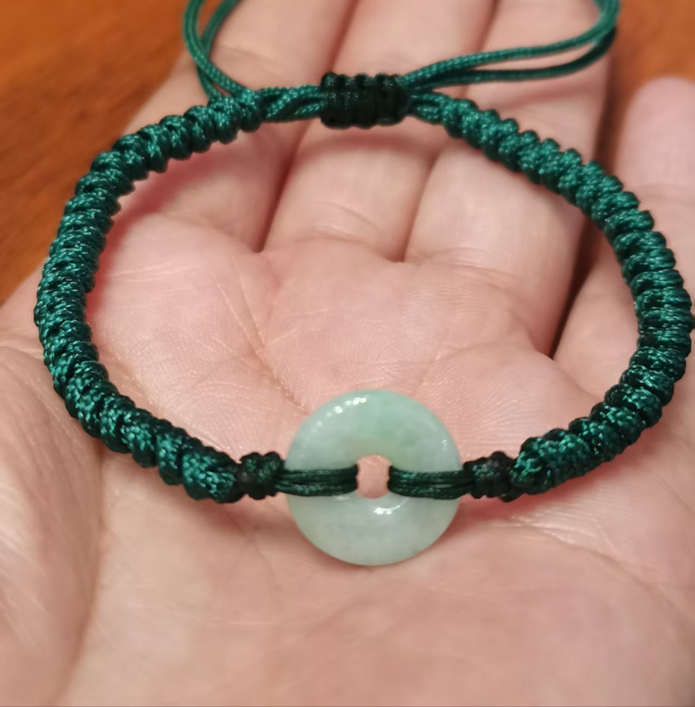 Guardian | Dainty Safekeeping Adjustable 'Ping An' Jadeite Braided Bracelet