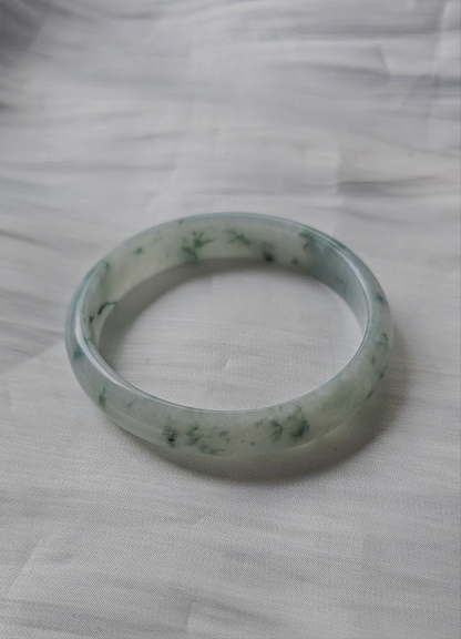 GUARDIAN | JAYDE Natural Grade-A Jadeite Bangle in Floral Green/Piao Hua (57.2mm Oval)