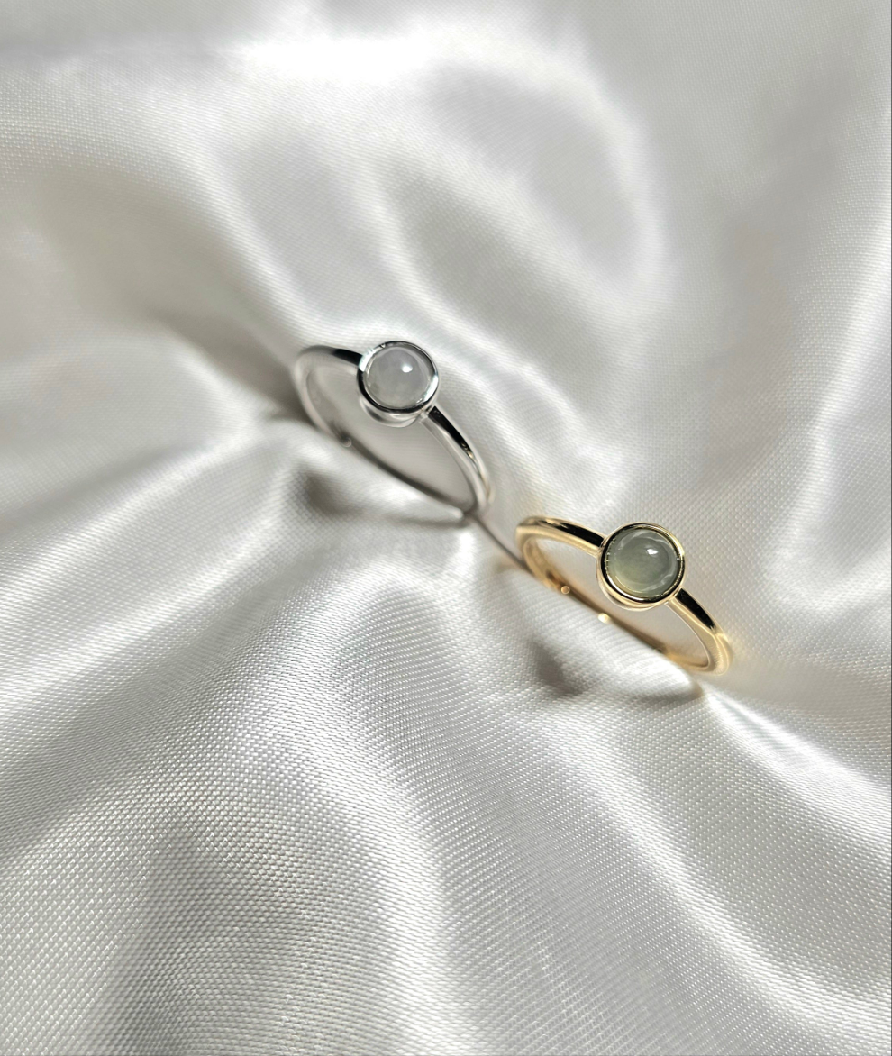 Galaxy | Moon Jadeite Adjustable Ring in Dreamy White