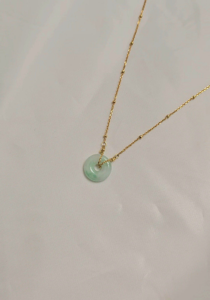 Guardian | Lian Safekeeping 'Ping An' Jadeite Pendant in Pastel Green (13mm)