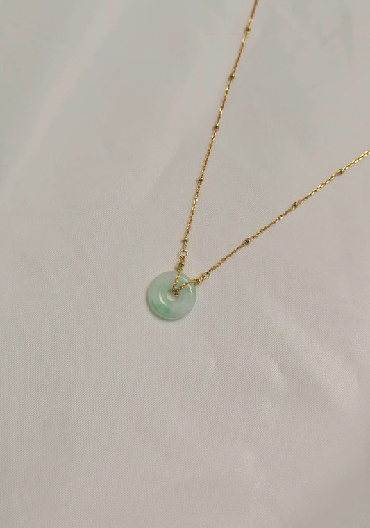 Guardian | Lian Safekeeping 'Ping An' Jadeite Pendant in Pastel Green (13mm)