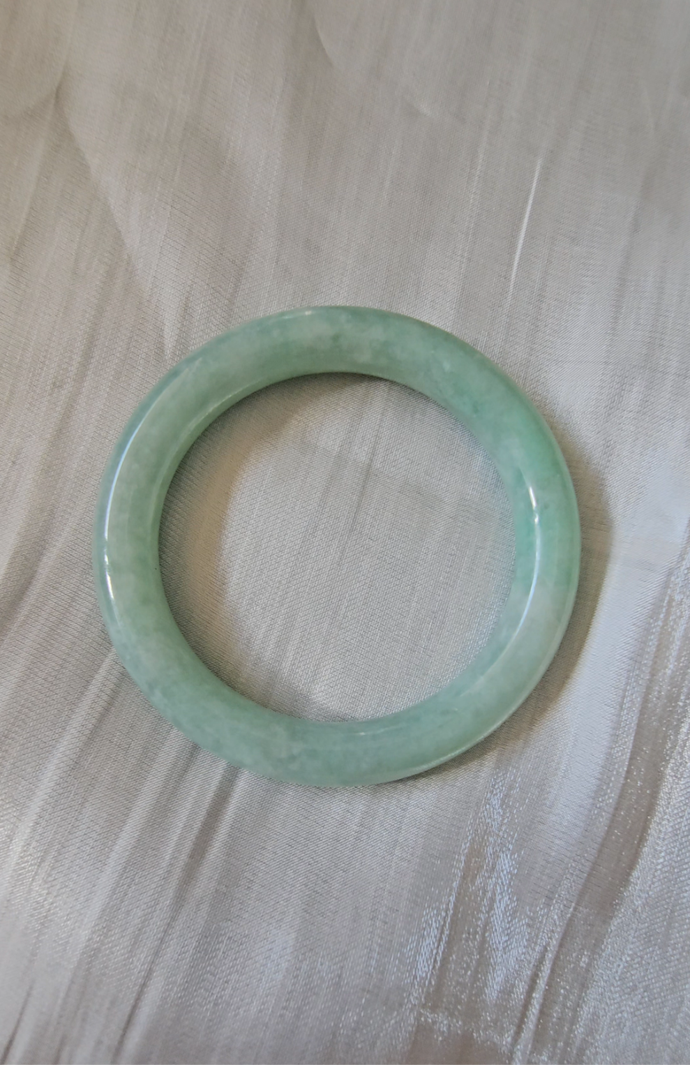 GUARDIAN | JAYDE Natural Grade-A Jadeite Bangle in Light Aqua Green (55.2mm Round)