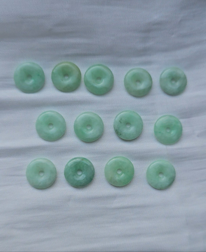 Guardian | Vintage Safekeeping 'Ping An' Jadeite Pendant in Pastel Green (13mm, 18K Gold Vermeil/Solid Gold)