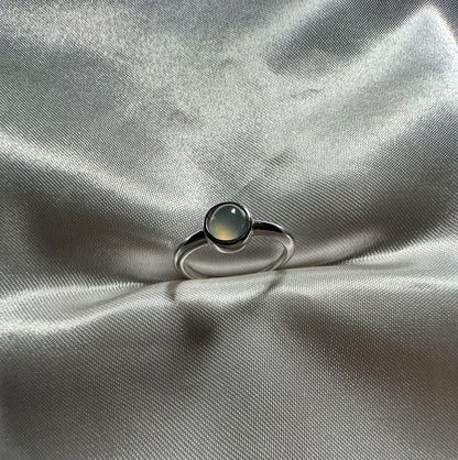 Galaxy | Moon Jadeite Adjustable Ring in Aqua Green (Silver)