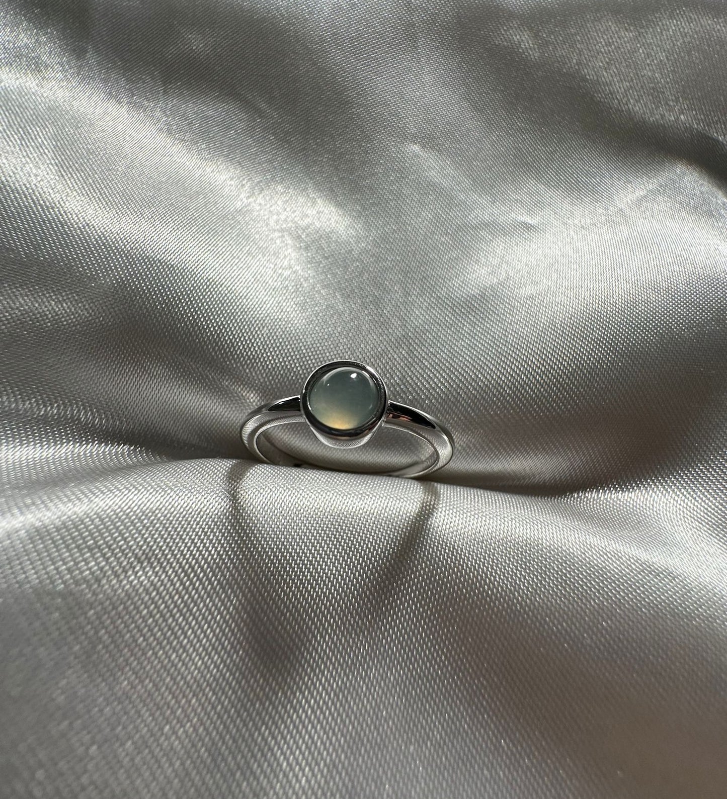 Galaxy | Moon Jadeite Adjustable Ring in Aqua Green (Silver)