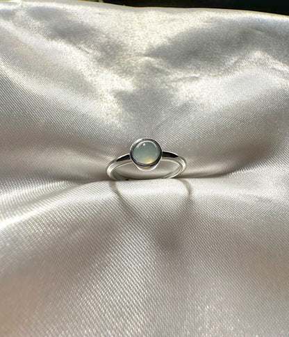 Galaxy | Moon Jadeite Adjustable Ring in Aqua Green (Silver)