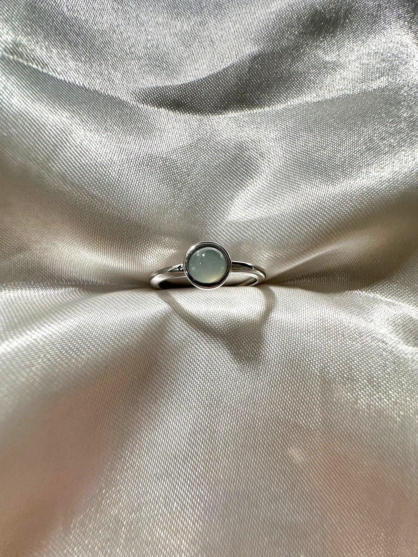Galaxy | Moon Jadeite Adjustable Ring in Aqua Green (Silver)