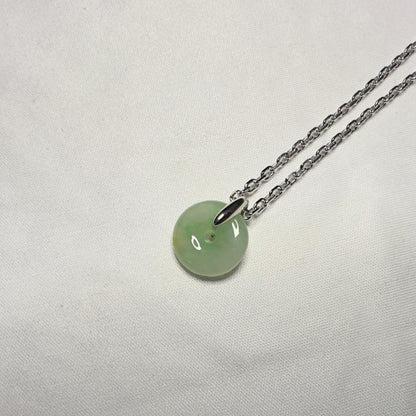 Guardian | Vintage Safekeeping 'Ping An' Jadeite Pendant in Pastel Green (13mm, Unisex)