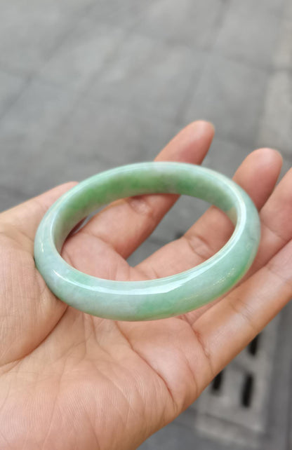 GUARDIAN | JAYDE Natural Grade-A Jadeite Bangle in Light Apple Green (57.8mm Half Round)