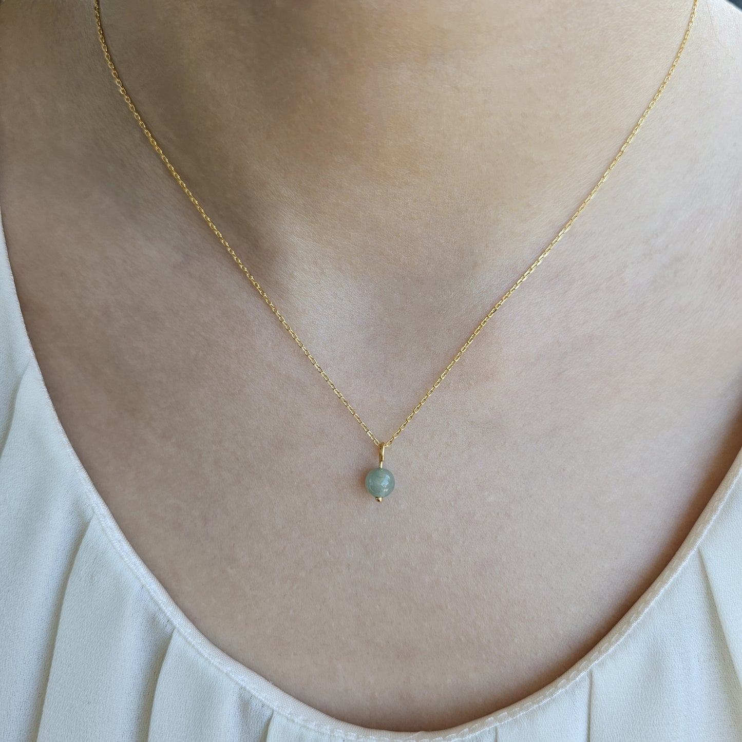 Yuan | Classic Jade Necklace in Aqua Green