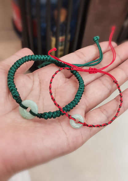 Guardian | Dainty Safekeeping Adjustable 'Ping An' Jadeite Braided Bracelet