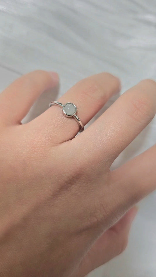 Galaxy | Moon Jadeite Adjustable Ring in Dreamy White