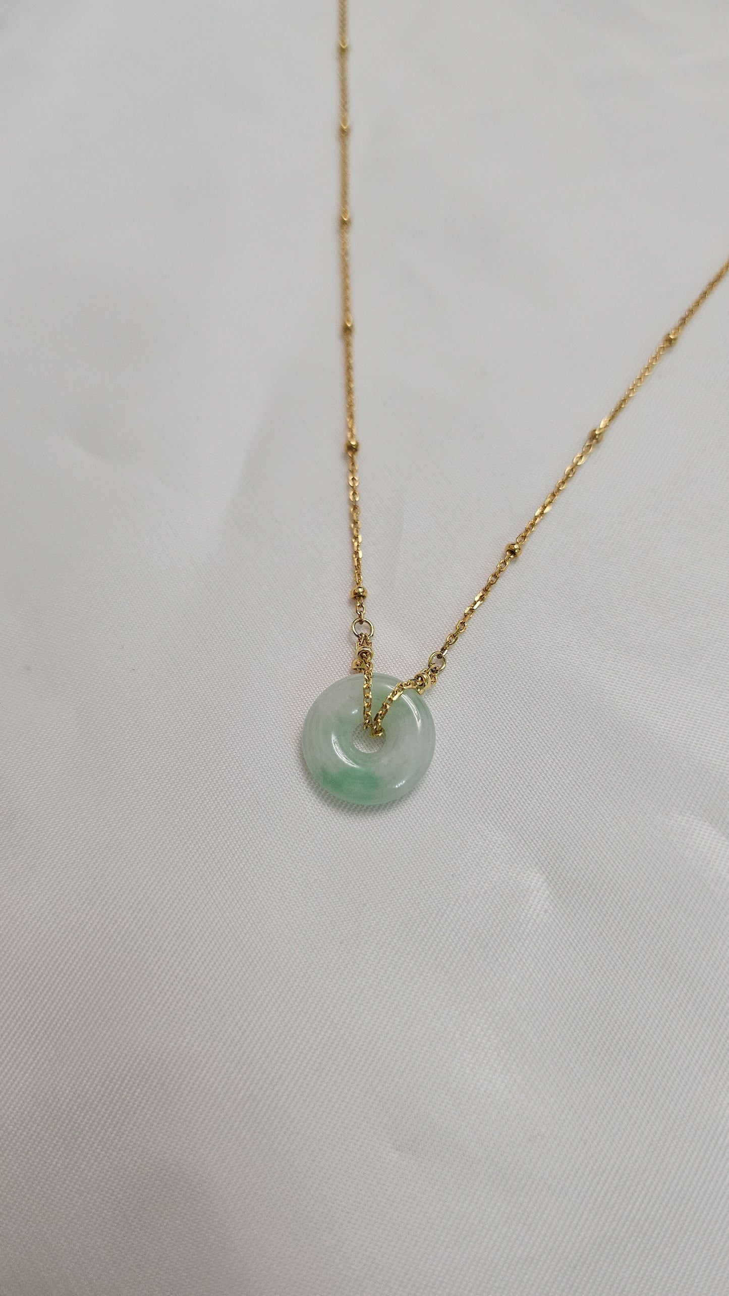 Guardian | Lian Safekeeping 'Ping An' Jadeite Pendant in Pastel Green (13mm)