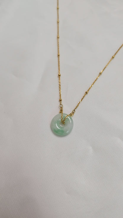 Guardian | Lian Safekeeping 'Ping An' Jadeite Pendant in Pastel Green (13mm)