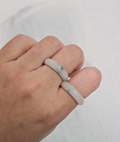 Yuan | Untreated Grade-A Jadeite Ring in Floral Green