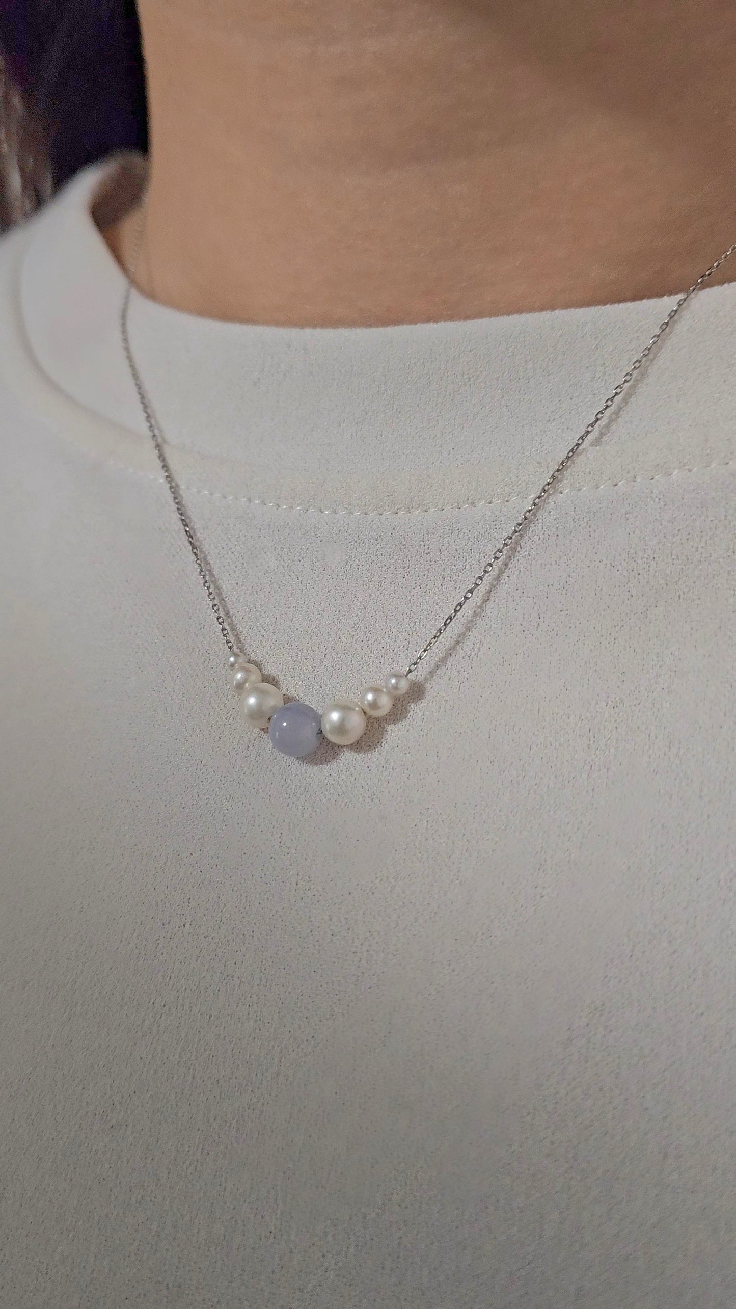 Yuan | Constellation Jadeite Bead Bracelet in Lavender Purple with Freshwater Pearls