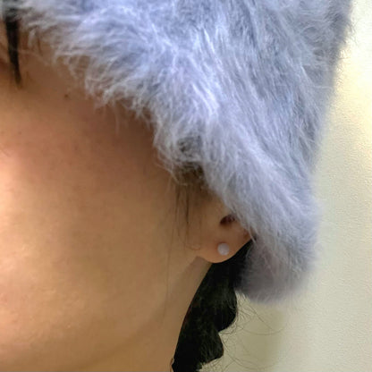 Yuan | Minimalist Jadeite Stud Earrings in Lavender Purple