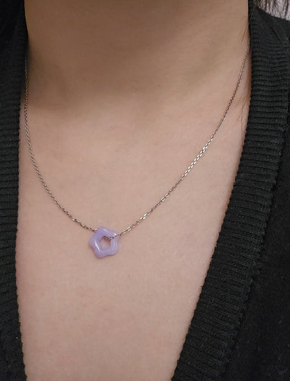 Galaxy | 'Xing' Jadeite Pendant in Dark Lavender Purple