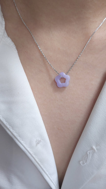 Galaxy | 'Xing' Jadeite Pendant in Dark Lavender Purple