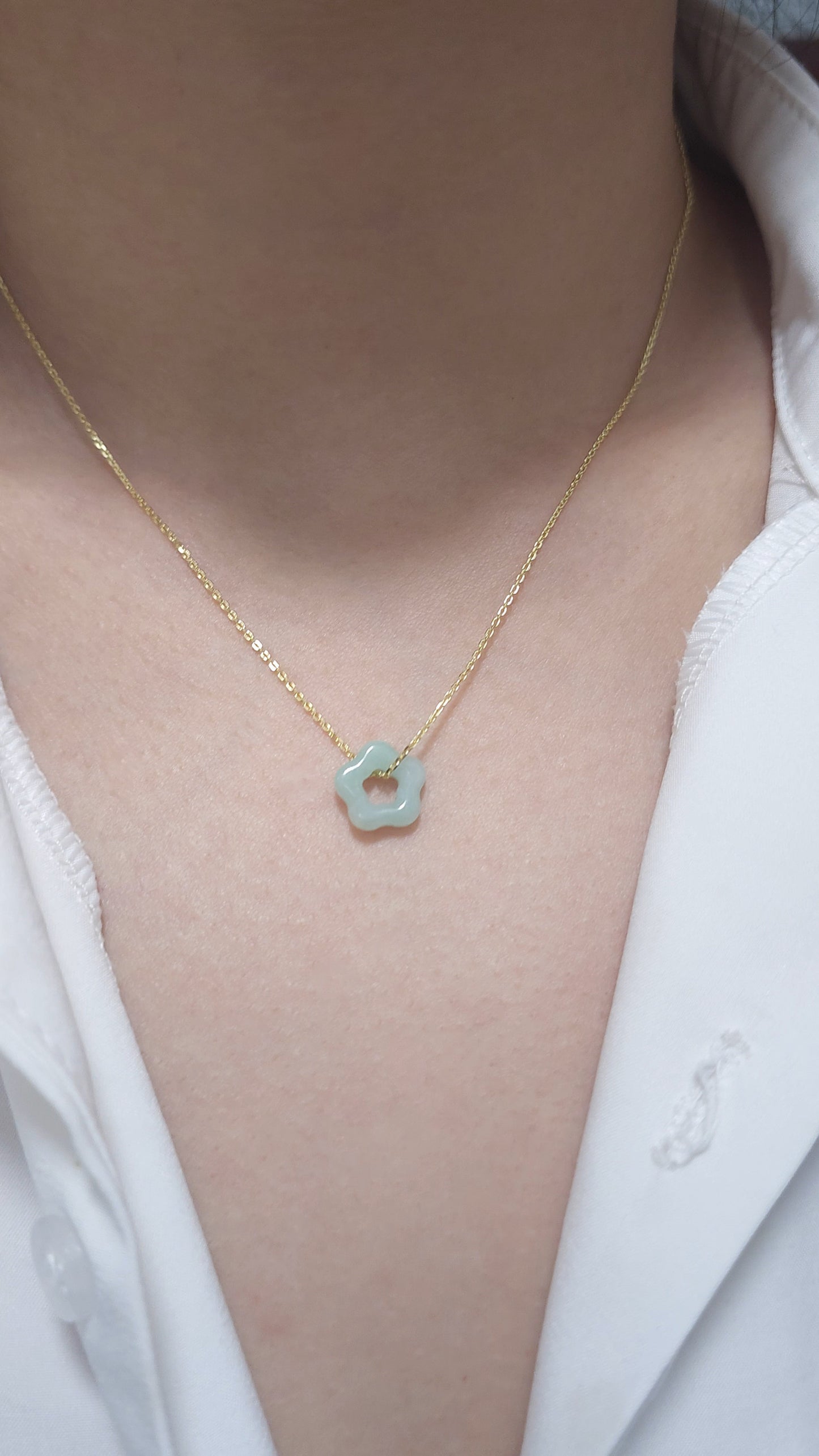 Galaxy | 'Xing' Jadeite Pendant in Pastel Green