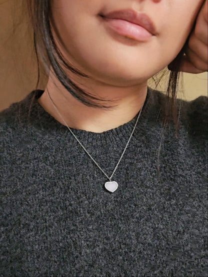 Guardian | Love Heart Jadeite Necklace in Light Lavender Purple