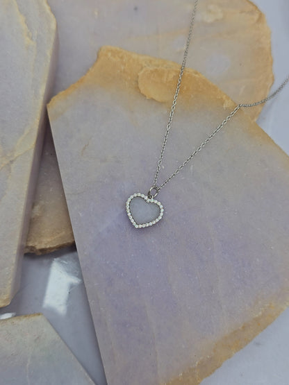 Guardian | Love Heart Jadeite Necklace in Light Lavender Purple