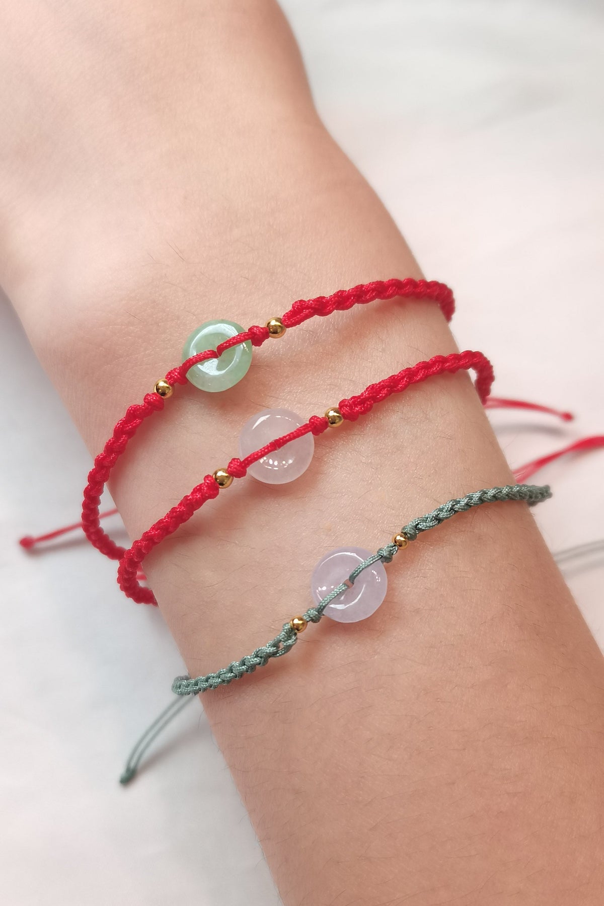 Guardian | Dainty Safekeeping Adjustable 'Ping An' Jadeite Braided Bracelet (9mm)