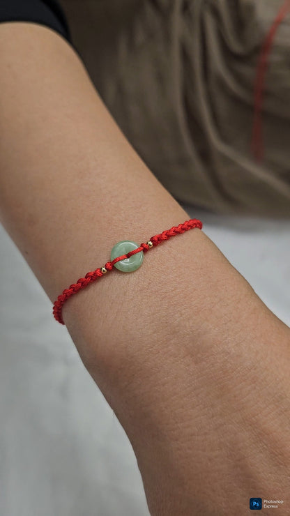 Guardian | Dainty Safekeeping Adjustable 'Ping An' Jadeite Braided Bracelet (9mm)