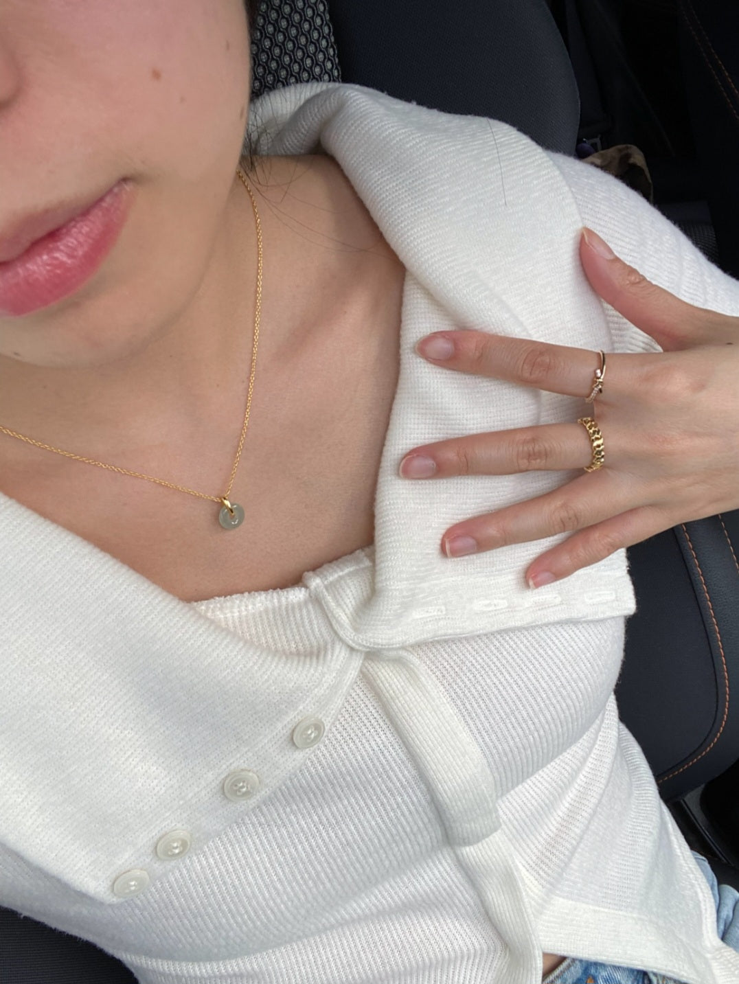 Guardian | Dainty Safekeeping 'Ping An' Jadeite Pendant in Aqua Green (10mm)