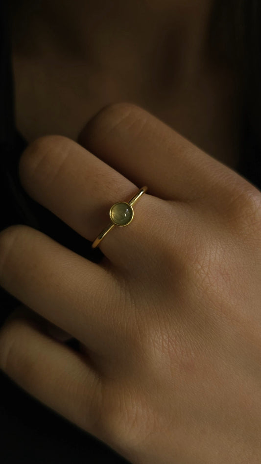 Galaxy | Moon Jadeite Adjustable Ring in Aqua Green